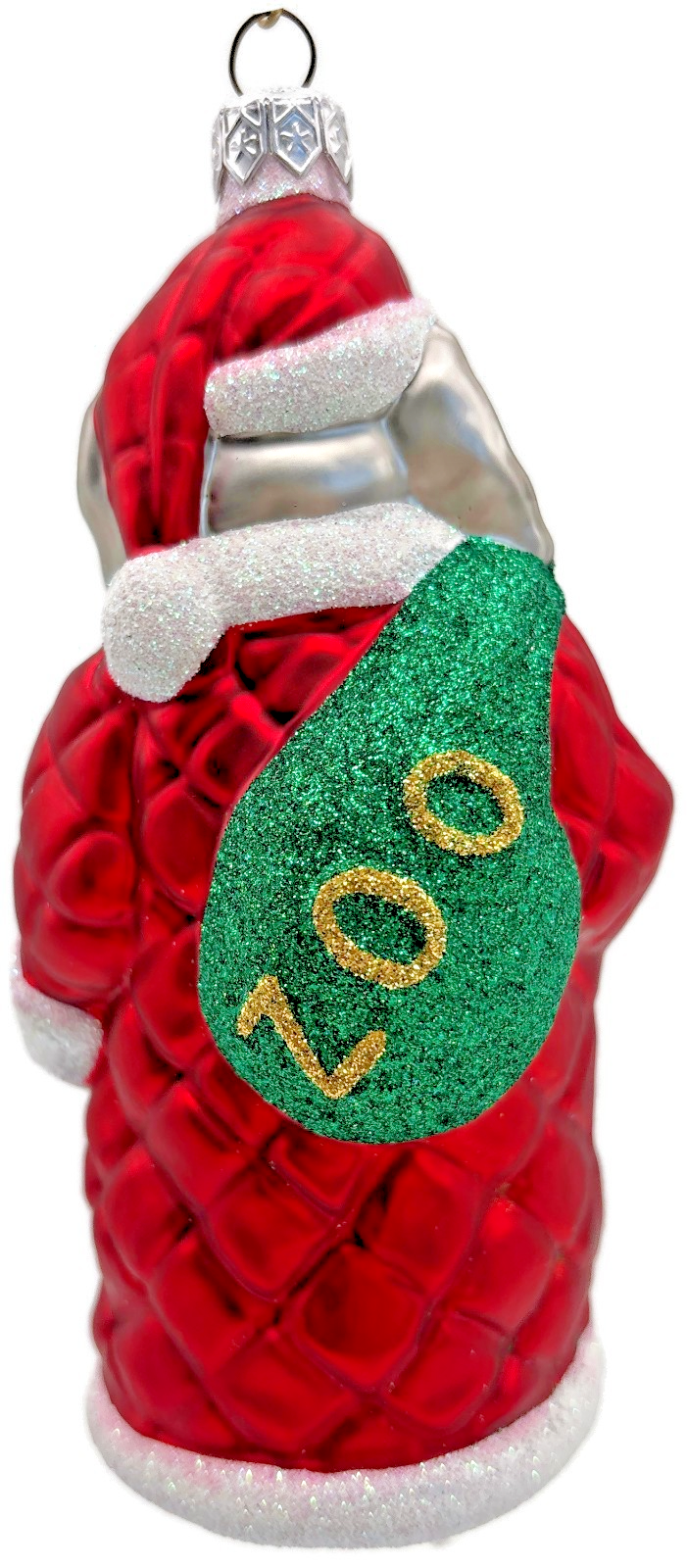 Patricia Breen Christmas at the Zoo Glittered Bag Elephant Santa Ornament 97084