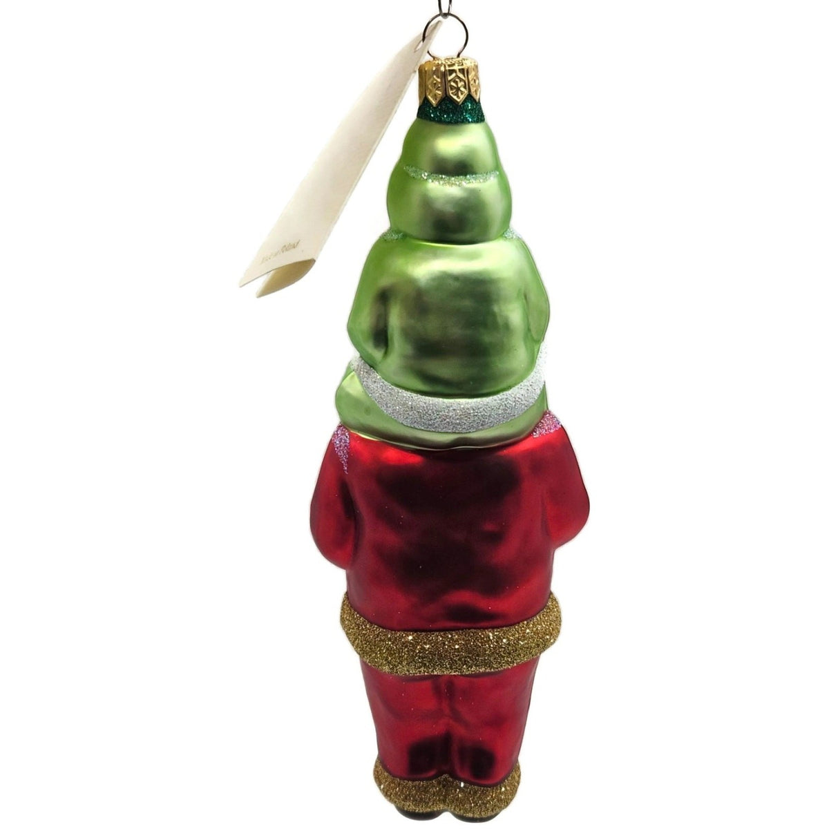 Patricia Breen Carry Me Santa Red Green Boy Glass Christmas Tree Ornament 98031