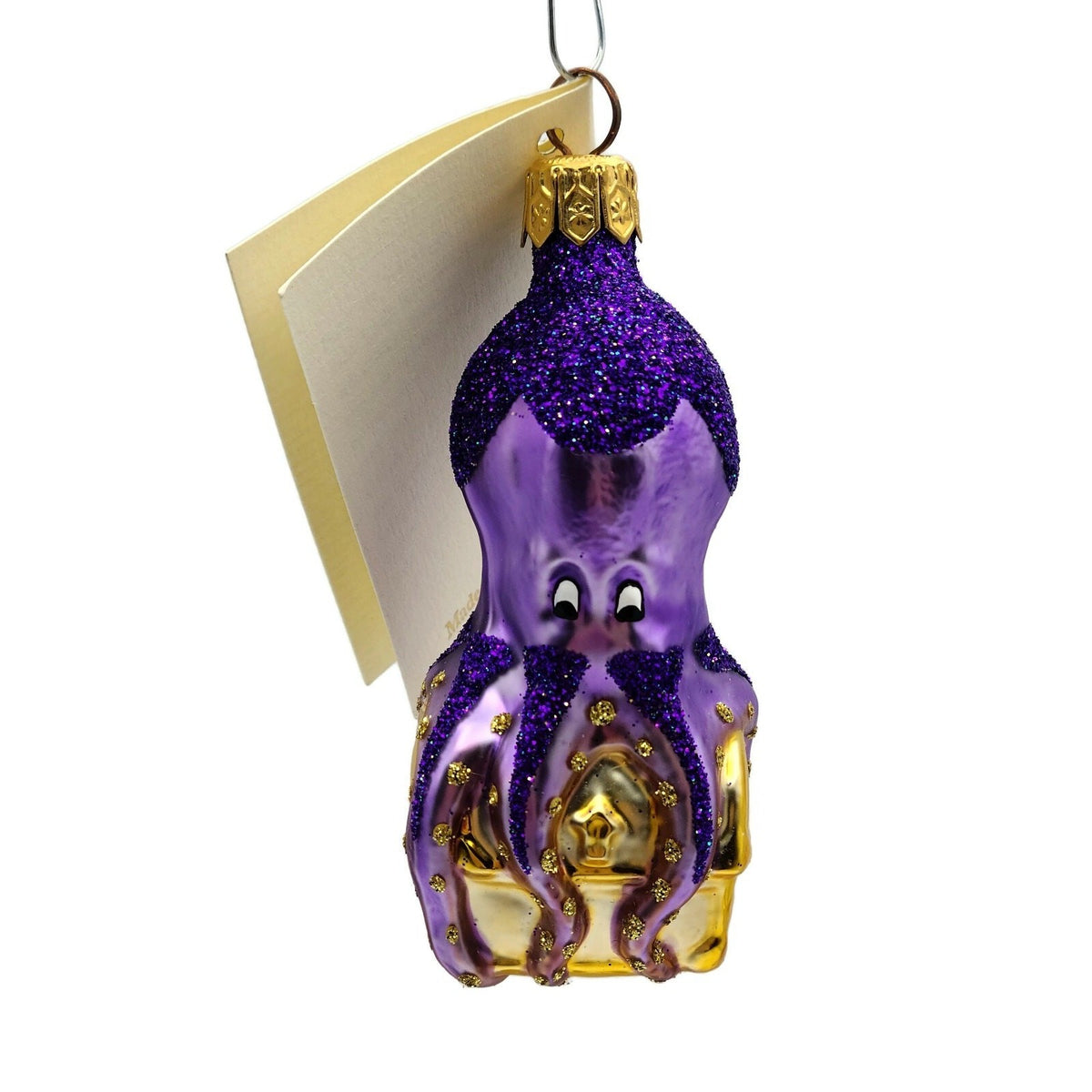 Patricia Breen Ogden Octopus Purple Gold Chest Glitter Christmas Ornament 97920
