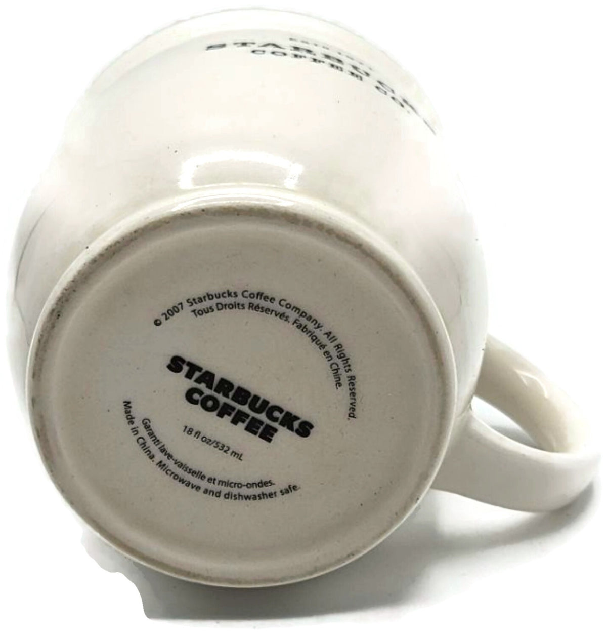 Starbucks 2007 Abbey Collection Black White Ceramic Coffee Mug 18 oz EST 19718