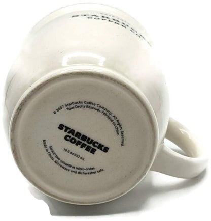 Starbucks 2007 Abbey Collection Black White Ceramic Coffee Mug 18 oz EST 19718