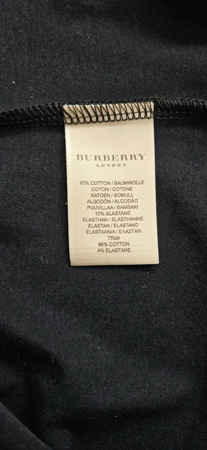 Burberry London Black Check Elbow Patch Long Sleeve Top Women's Large NWT8