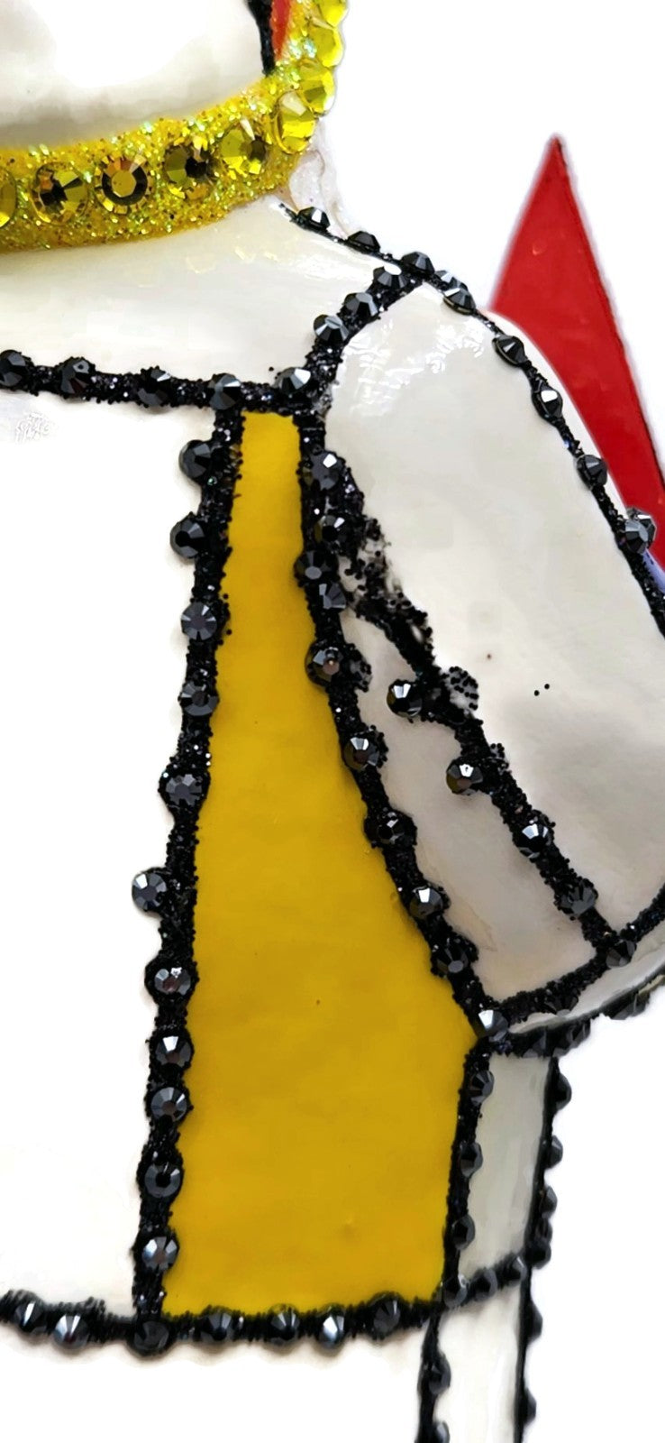 Patricia Breen De Stijl Santa Red Yellow Art Crystals Christmas Ornament 30075