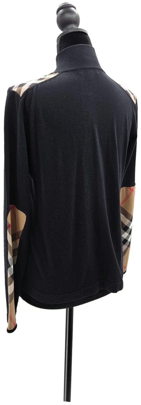 Burberry London Nova Check Full Zip Funnel Neck Cardigan Black Women's M Italy1