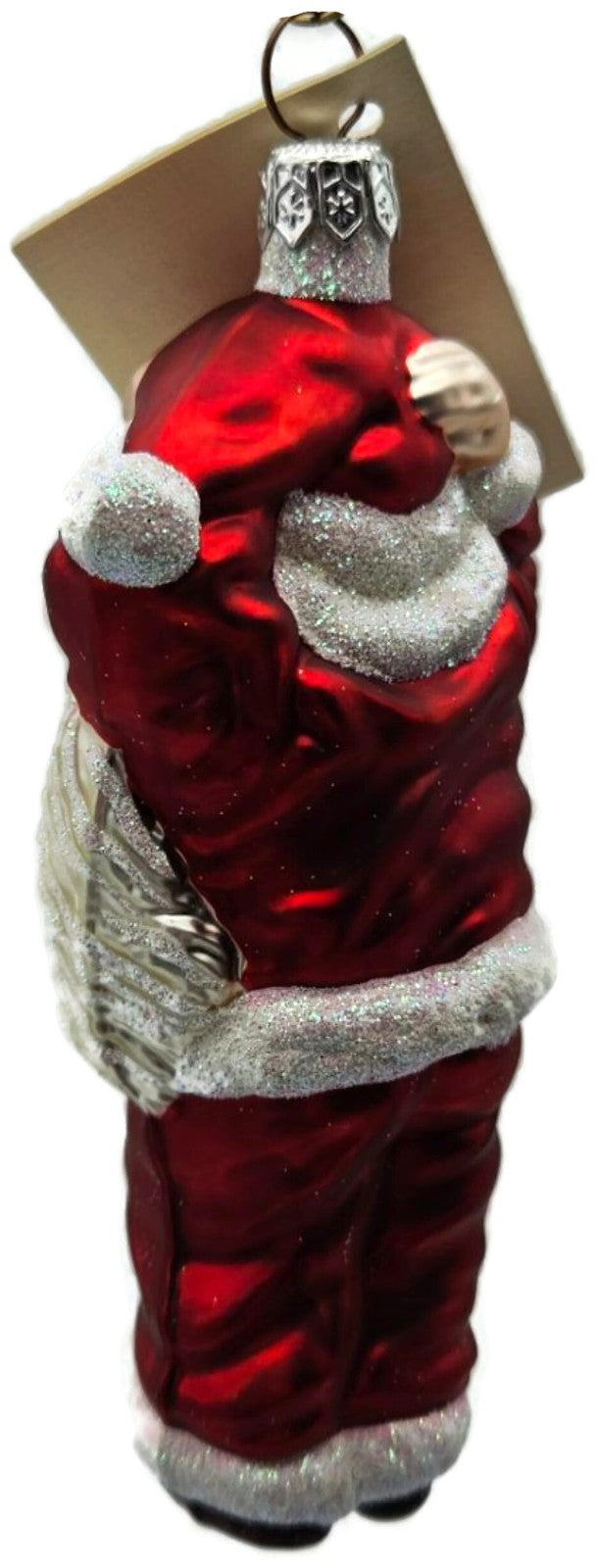 Patricia Breen Hold Onto Your Hat Santa Claus Red Glass Christmas Ornament 97217