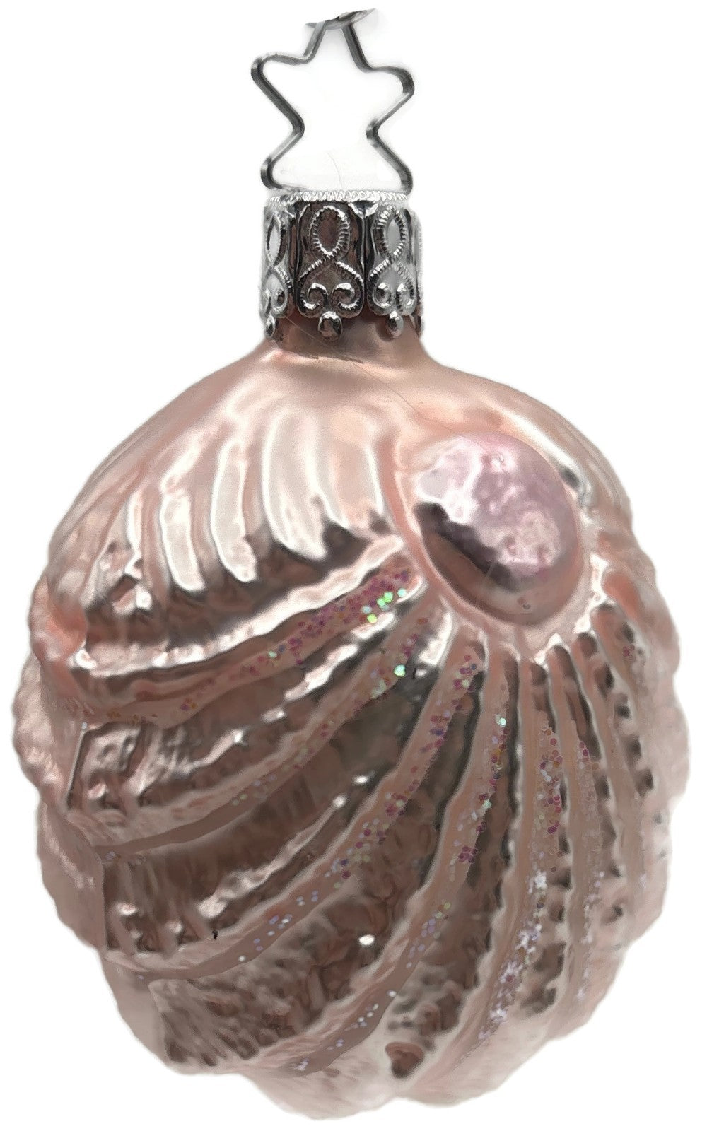 Inge-Glas OWC 3623 Pink Sea Shell German Glass Christmas Ornament Star Crown1
