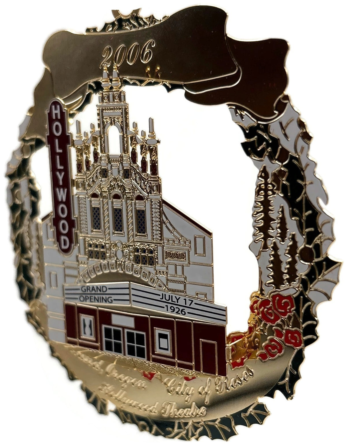 Portland Ornament The Historic Hollywood Theatre Gold Plated Christmas 20063