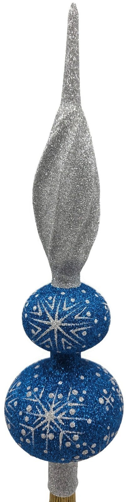 Patricia Breen Miniature Blizzard Finial Blue Silver Christmas Tree Topper 97931