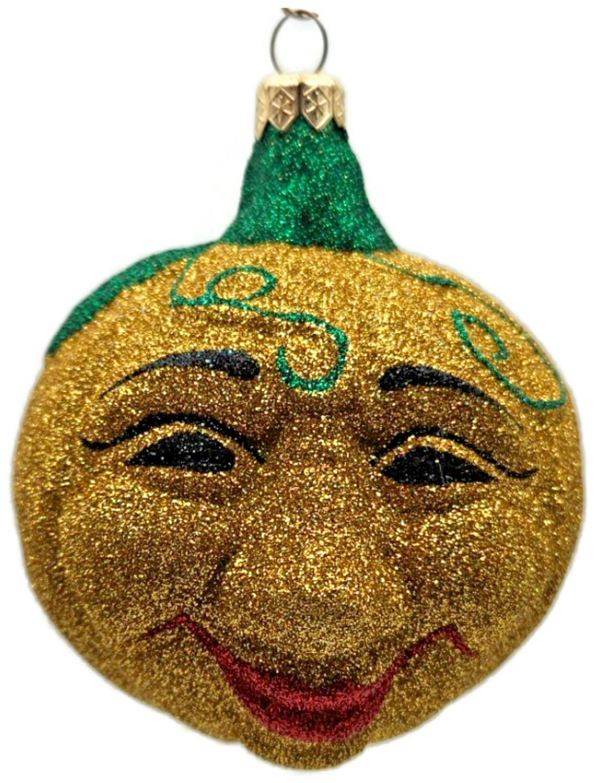 Patricia Breen Halloween Fanciful Pumpkin Gold Green Christmas Ornament 98120