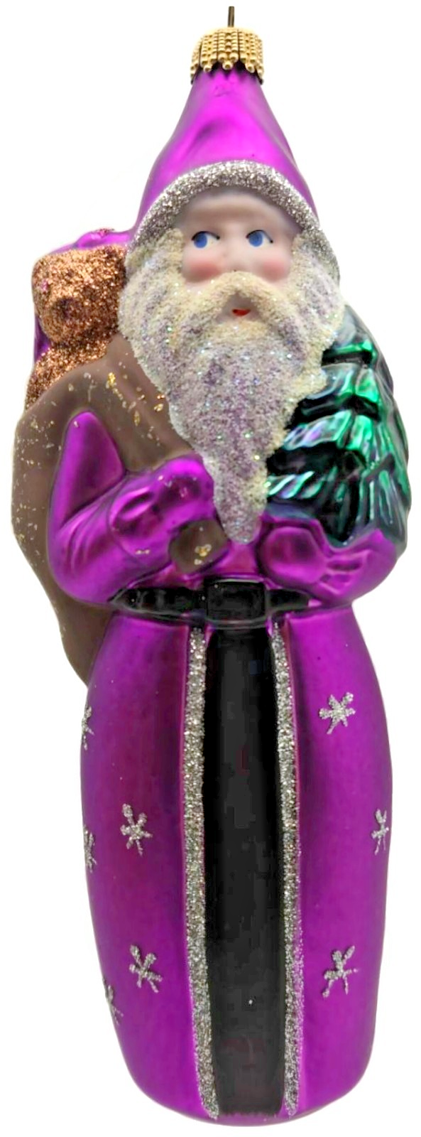 Larry Fraga Father Christmas Purple Snowflakes Tree Santa Claus Ornament0