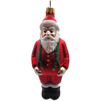 Patricia Breen Workshop Santa Red Glittered Suspenders Christmas Ornament 96531