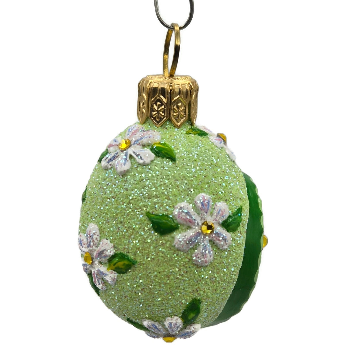 Patricia Breen Springtime Chameleon Daisy Green Jeweled Christmas Ornament 29298