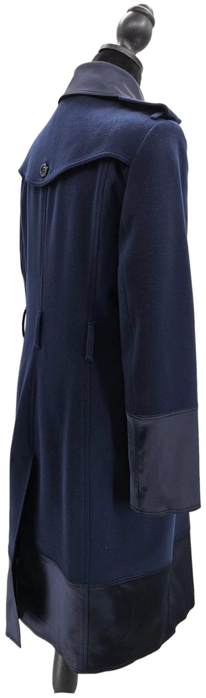 Burberry London Double Breasted Wool Cashmere Belted Trench Coat Womens Sz 8 US8