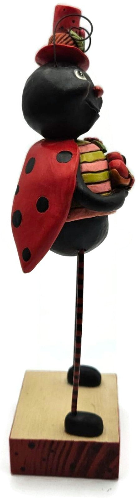 Janell Berryman Hugs and Kisses Pumpkinseeds Folk Art Enesco Ladybug Figurine3