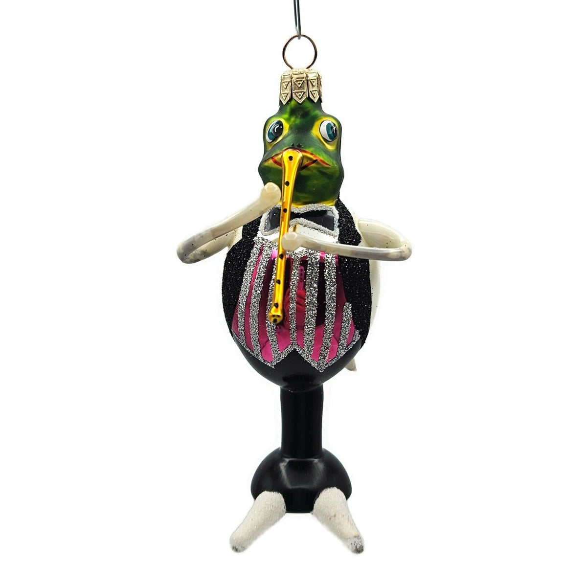 Slavic Treasures Tune Jumper Frog Flute Striped Christmas Ornament 00 406 A FB0