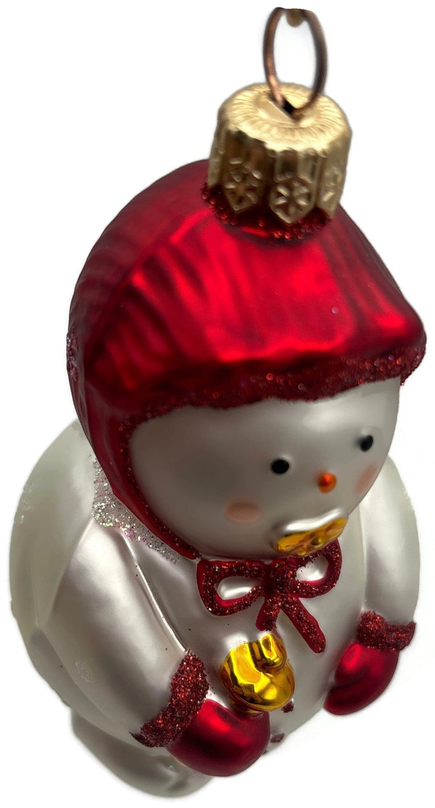 Patricia Breen Snowbaby Red Snowflakes Glass Snowman Christmas Ornament 99368