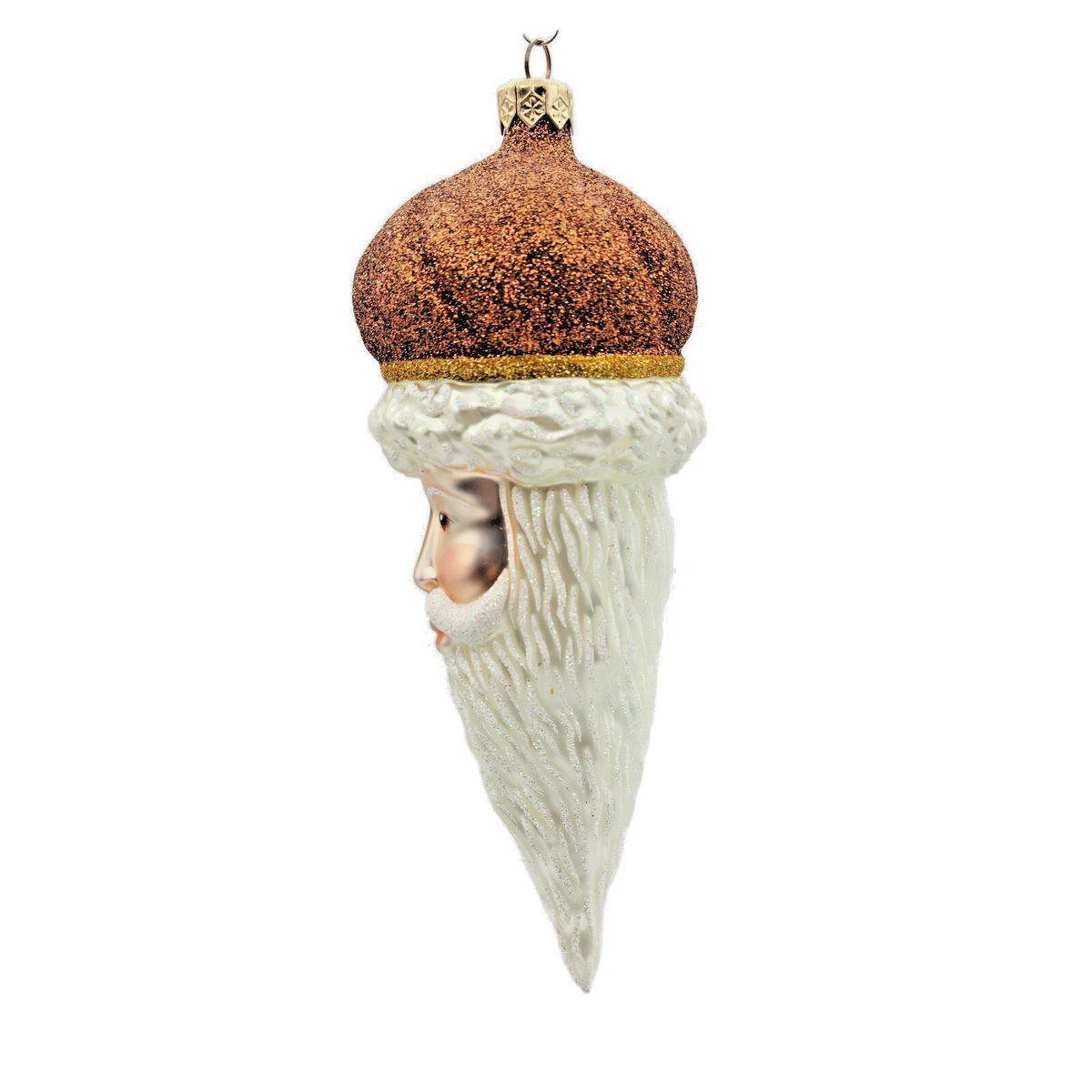 Patricia Breen Minsk Santa Claus Copper Glitter Christmas Holiday Ornament 96353