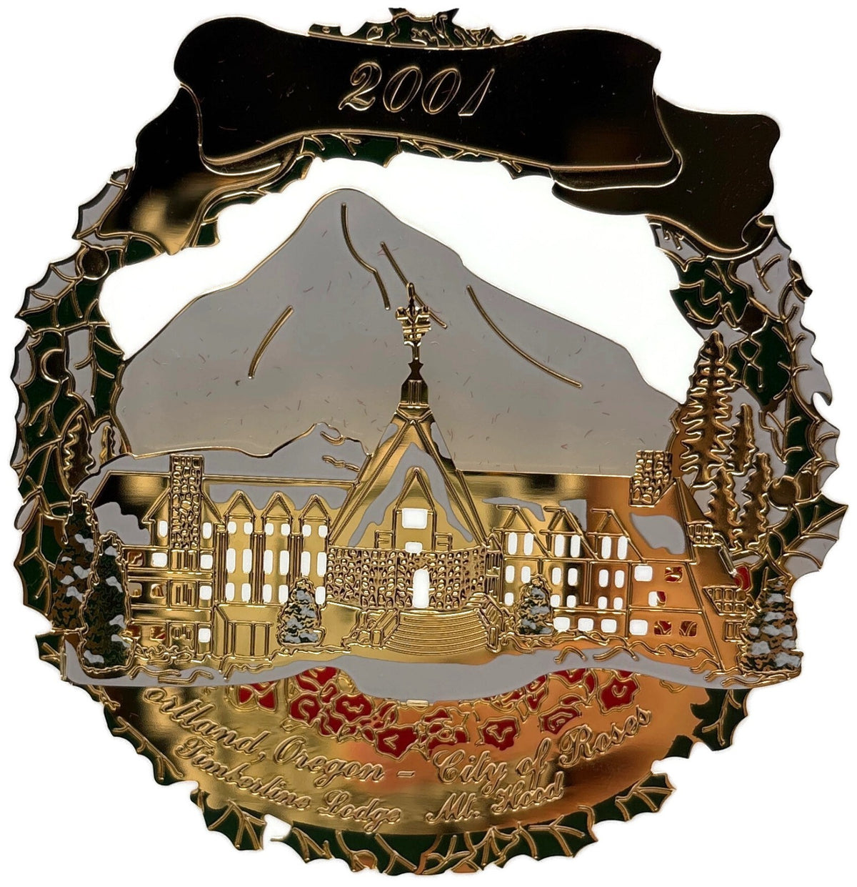 Portland 2001 Timberline Lodge Gold Ornament with Michael Allen Harrison CD0