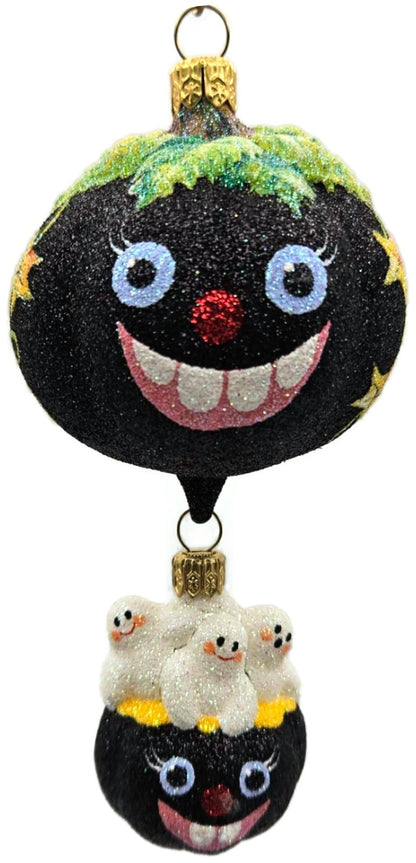 Patricia Breen Soaring Spirits Black Pumpkin Ghosts 2-Pc Halloween Ornament 25630