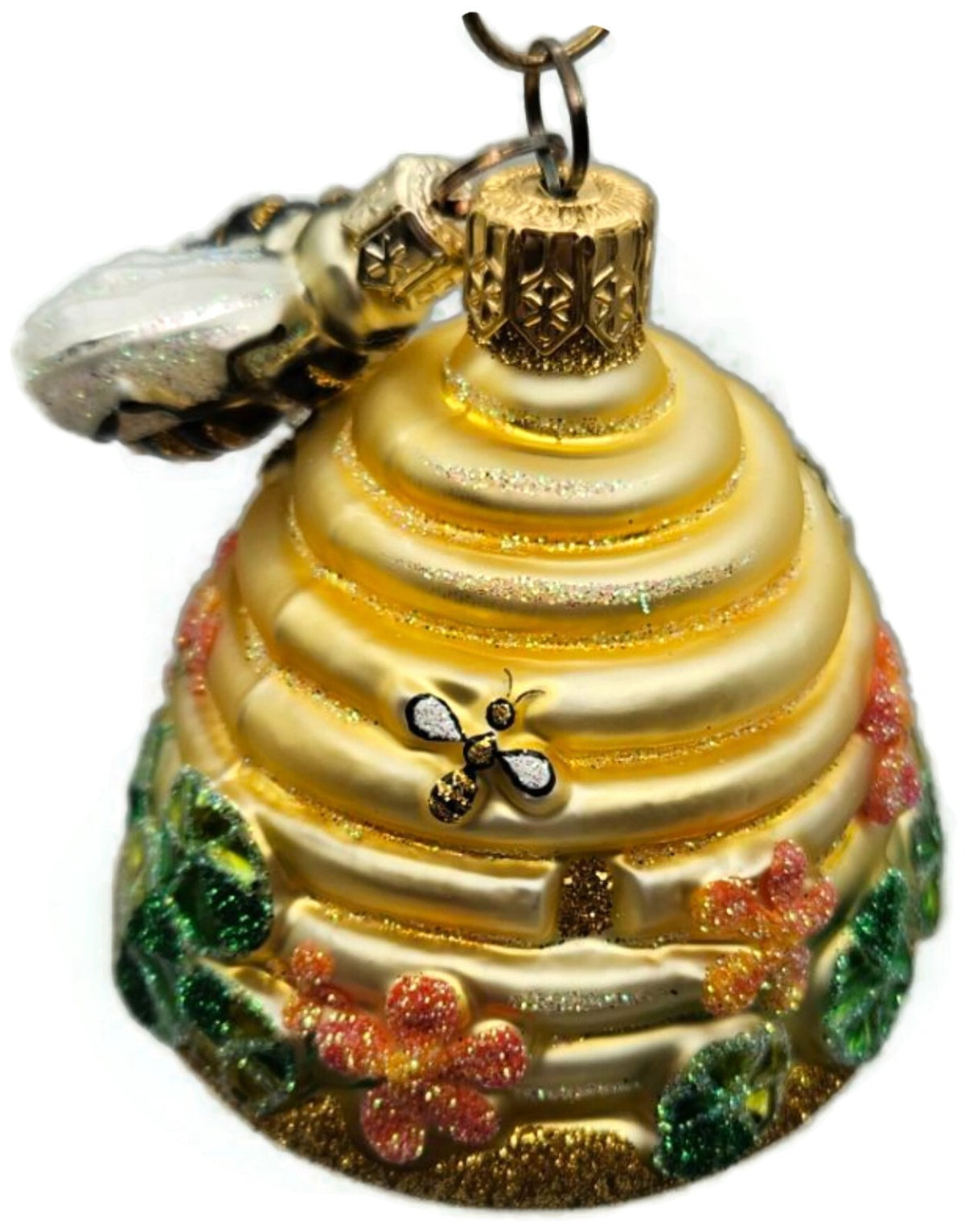 Patricia Breen Nasturtium Beeskep Floral Bees Gold 2 Part Spring Ornament 21168