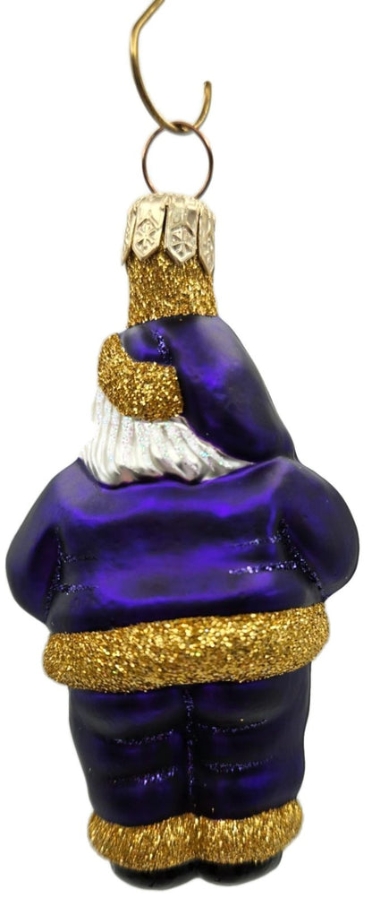 Patricia Breen Miniature HO HO HO Purple Santa Christmas Tree Ornament 99452