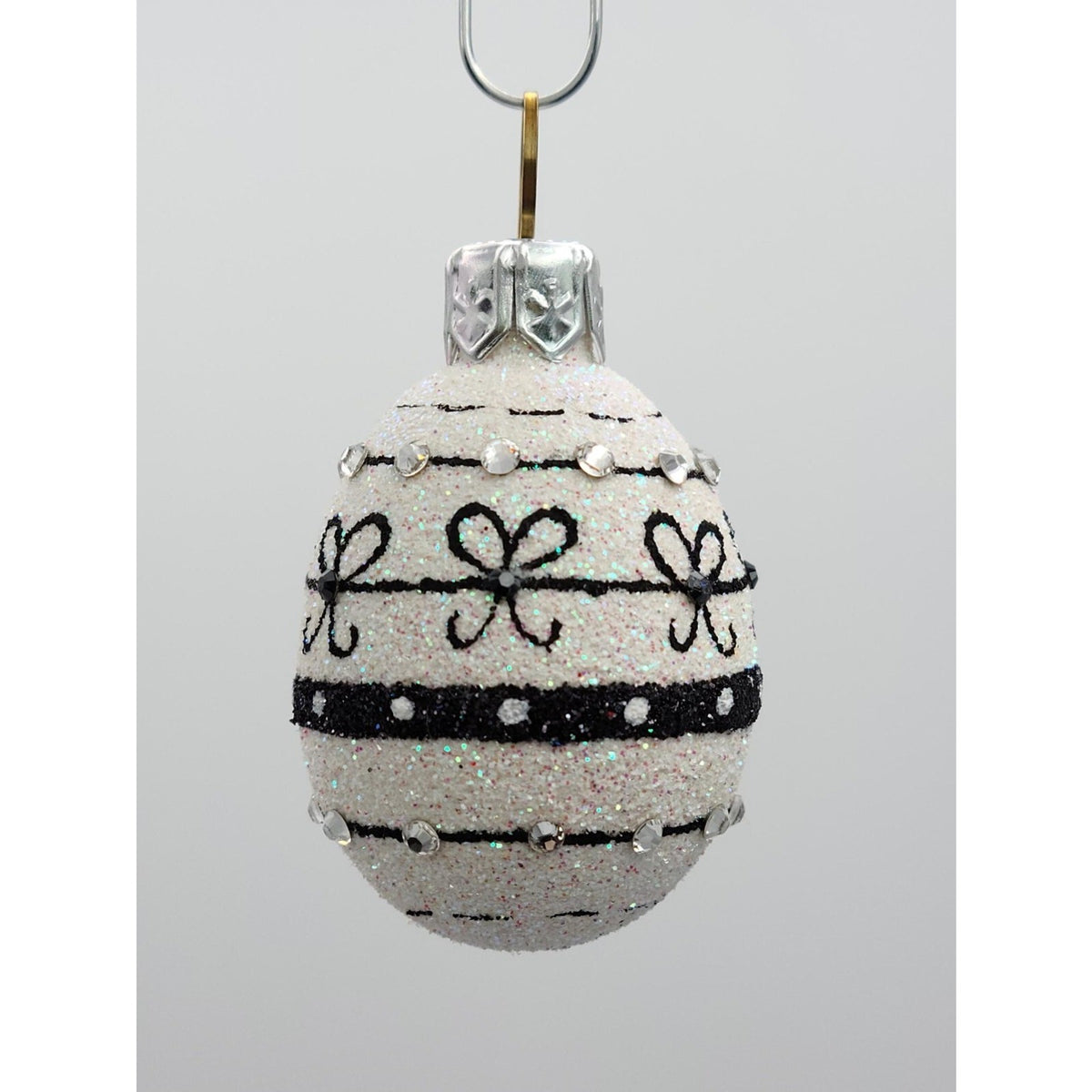 Patricia Breen Miniature Egg Beribboned and Bowed Jeweled Easter Ornament 29223