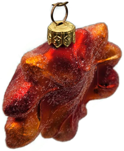 Christopher Radko Mini Maple Frost Red Orange Leaf Ornament 98-148-08