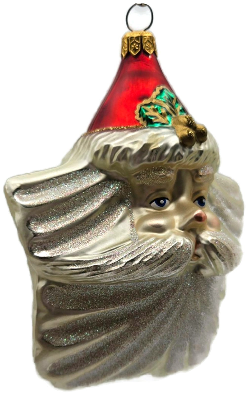 Kurt Adler Komozja Polonaise Star Santa Claus Head Mercury Christmas Ornament8