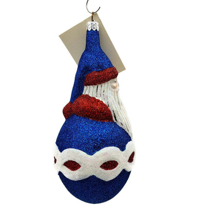 Patricia Breen Faberge Santa Claus Red Blue Christmas Holiday Tree Ornament 95302