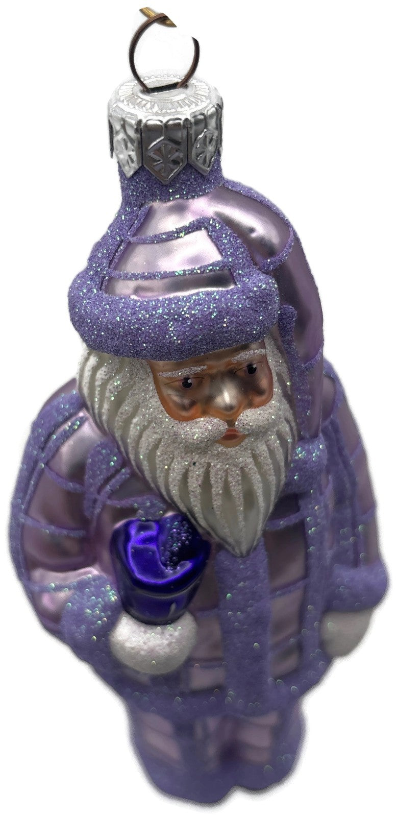 Patricia Breen Ring In The New Lavender Plaid Santa Christmas Ornament CATZ 973410