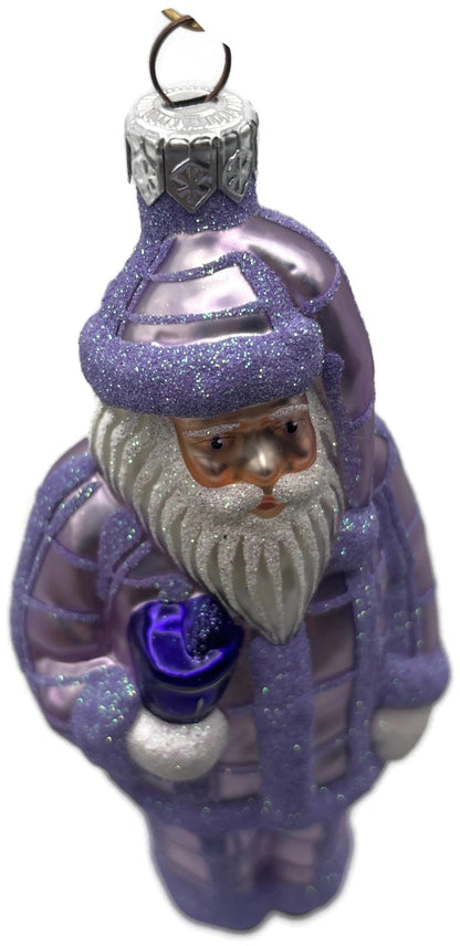 Patricia Breen Ring In The New Lavender Plaid Santa Christmas Ornament CATZ 973410