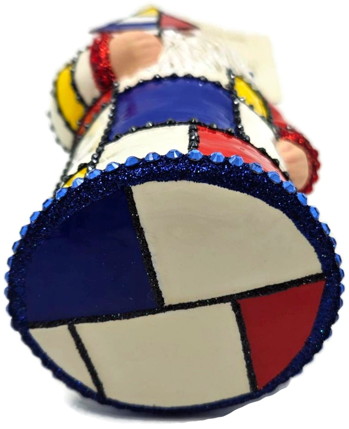 Patricia Breen De Stijl Santa Red Yellow Art Crystals Christmas Ornament 30078