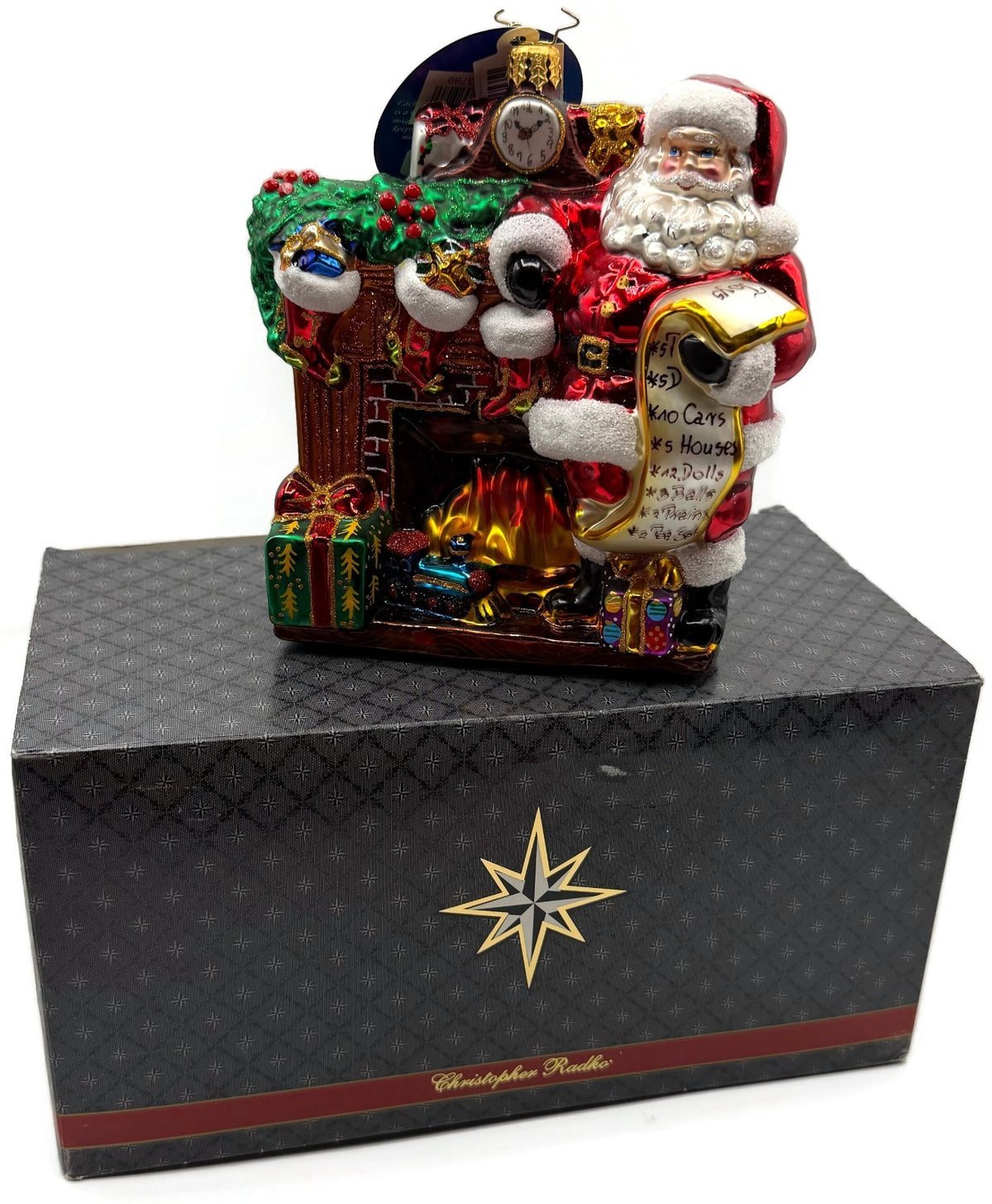 Christopher Radko Joyful Visit Santa Claus Fireplace Christmas Ornament 101729710