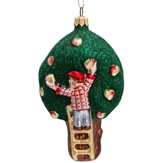 Patricia Breen Apple Tree Boy Red Shirt Matte Ladder Christmas Ornament 95470