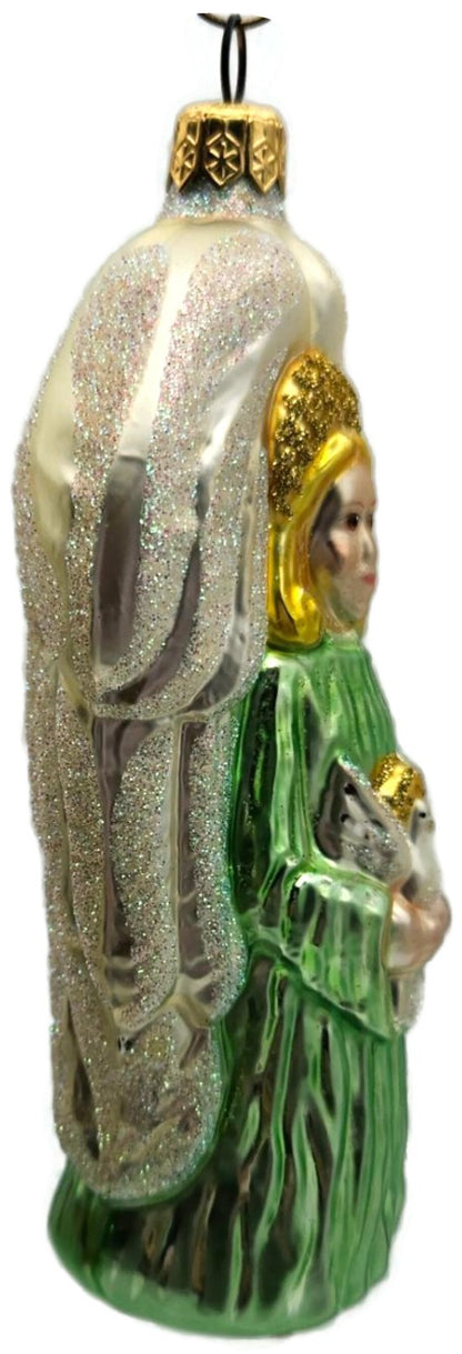Patricia Breen Angel Of Peace Blonde Green Glitter Wings Christmas Ornament 96011