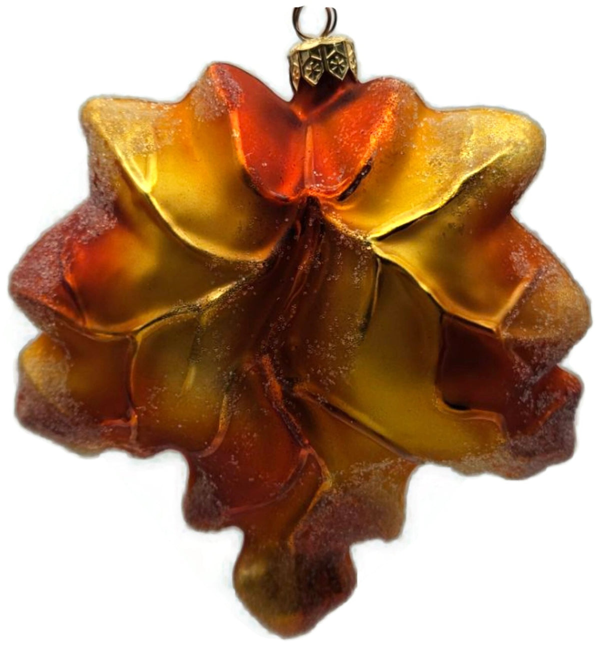 Christopher Radko Maple Frost Orange Large Leaf Fall Christmas Ornament 98-489-04