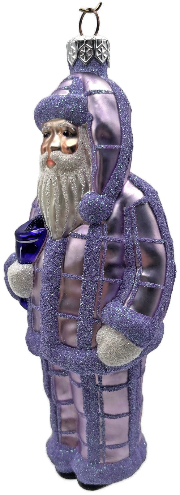Patricia Breen Ring In The New Lavender Plaid Santa Christmas Ornament CATZ 97343