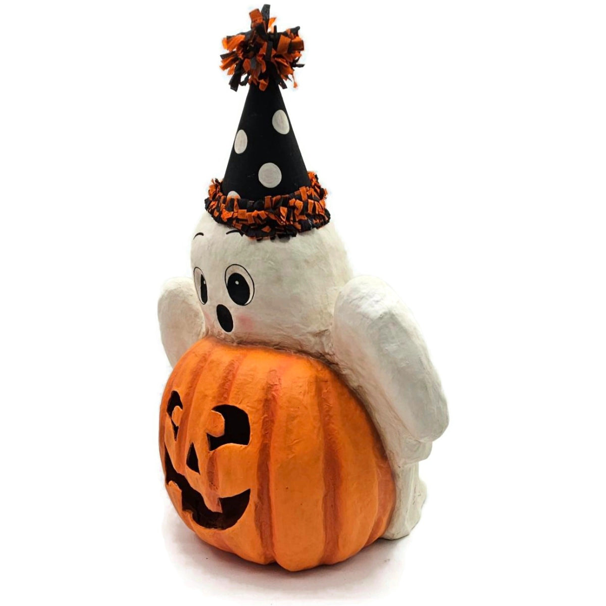 Bethany Lowe Ghost Boo Jack o lantern Halloween Paper Mache Table Top Decor8