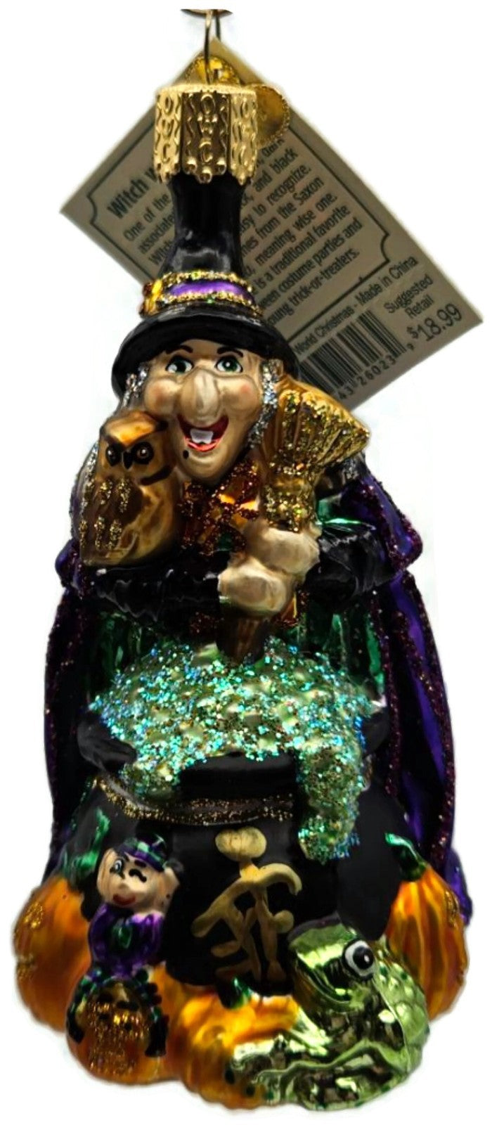 Old World Christmas 2004 Witch With Cauldron OWC Glass Halloween Decor Ornament8