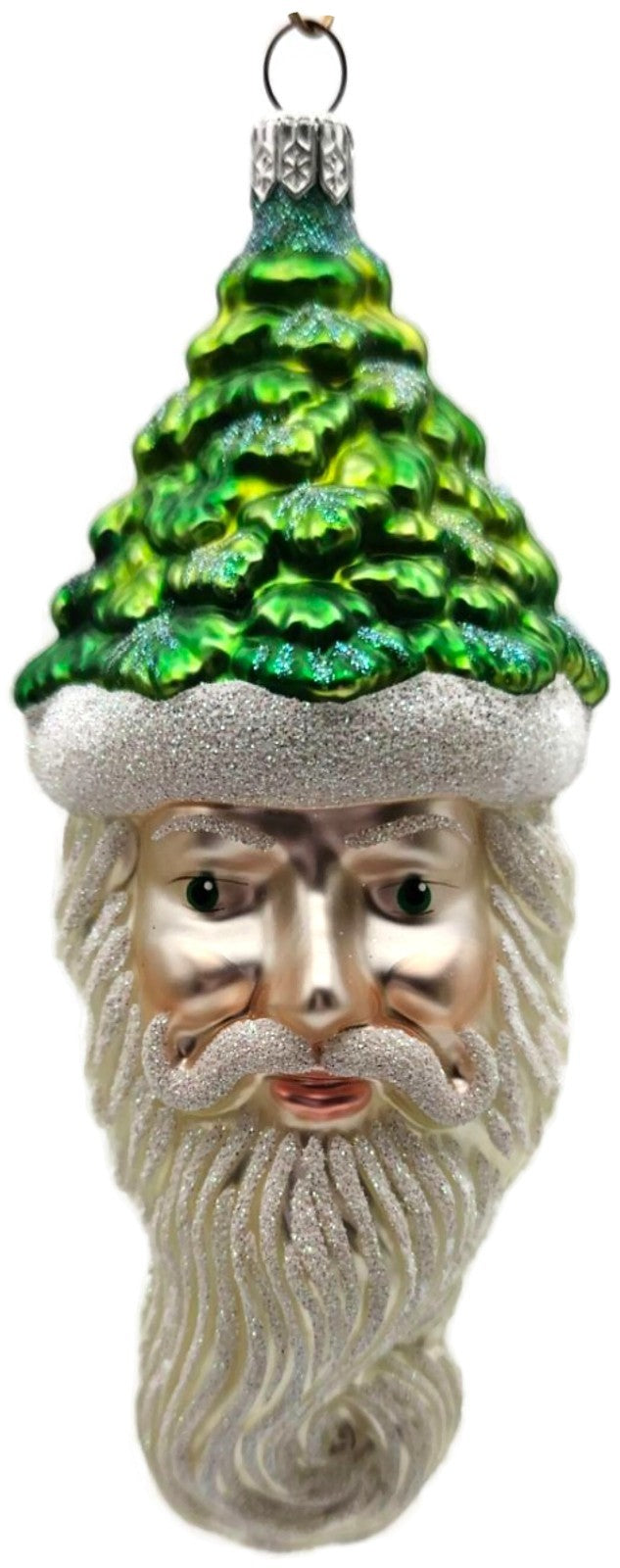 Patricia Breen Pere Noel Green Pearl Trim Santa Head Christmas Ornament 99220