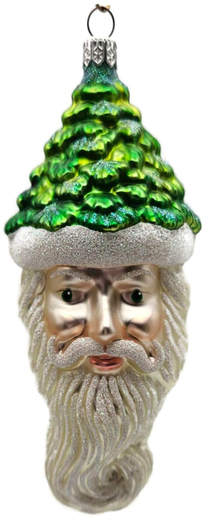 Patricia Breen Pere Noel Green Pearl Trim Santa Head Christmas Ornament 99220