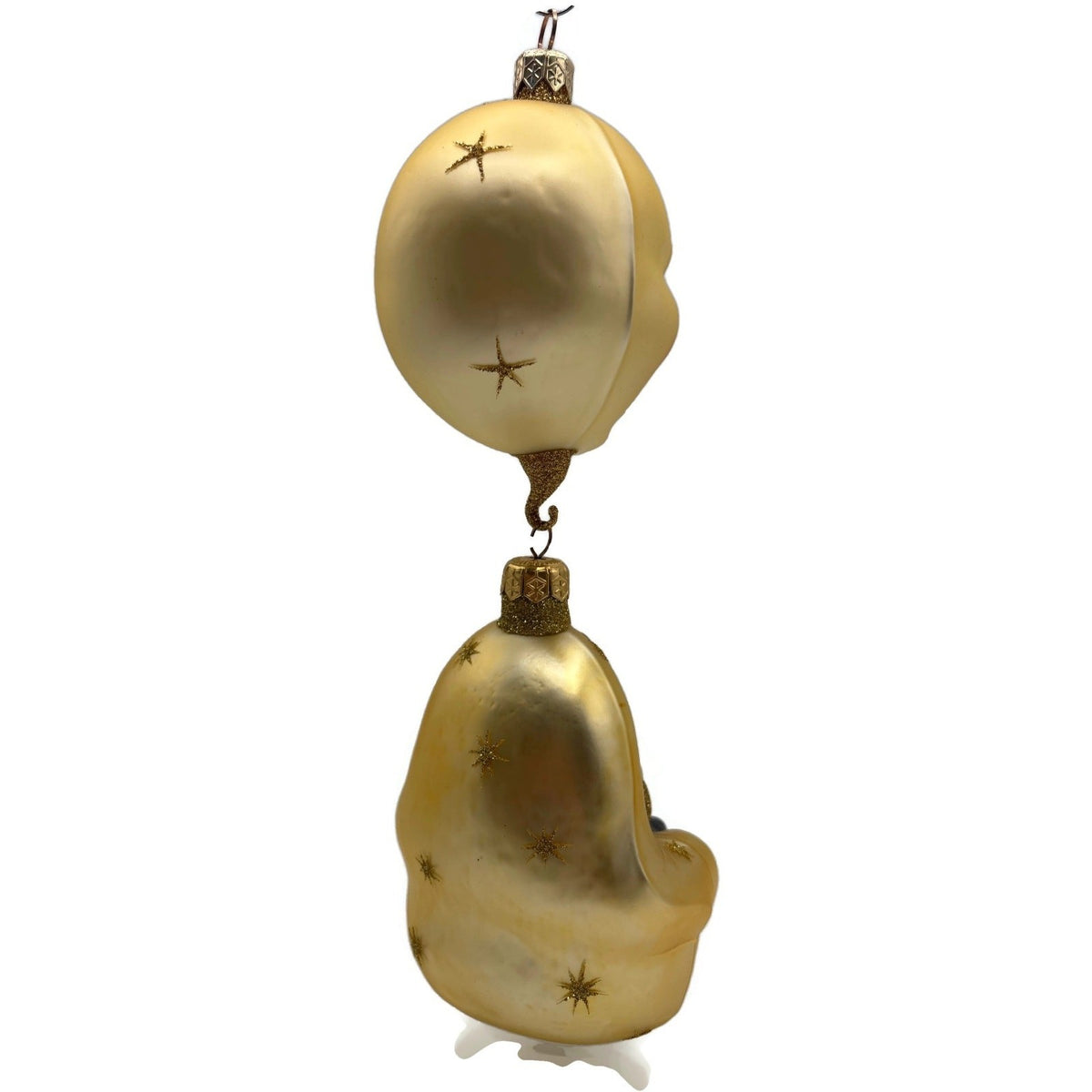 Patricia Breen Checking His List Gold Matte Moon Stars Christmas Ornament 98063