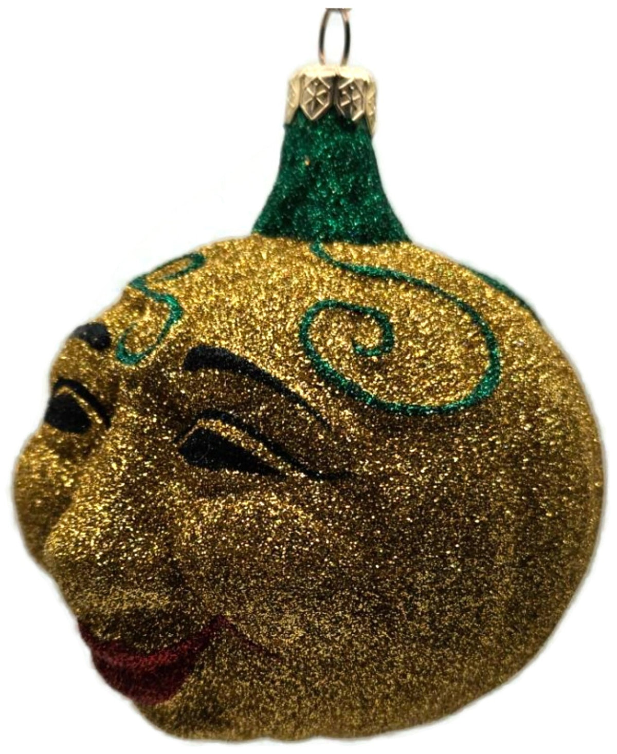 Patricia Breen Halloween Fanciful Pumpkin Gold Green Christmas Ornament 98127