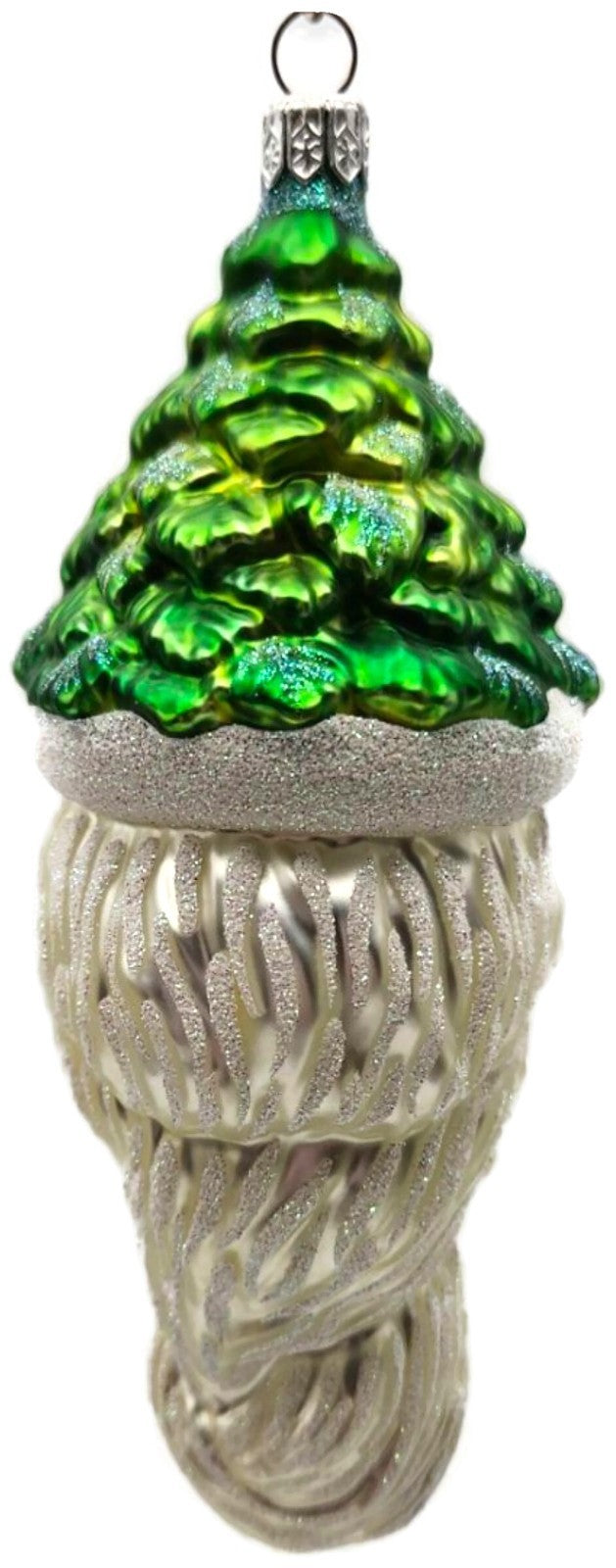 Patricia Breen Pere Noel Green Pearl Trim Santa Head Christmas Ornament 99225