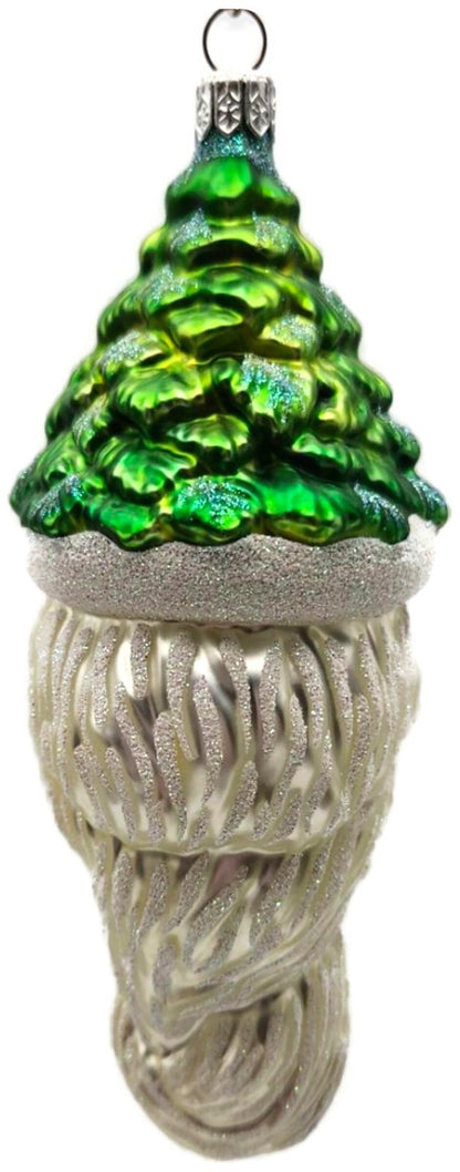Patricia Breen Pere Noel Green Pearl Trim Santa Head Christmas Ornament 99225