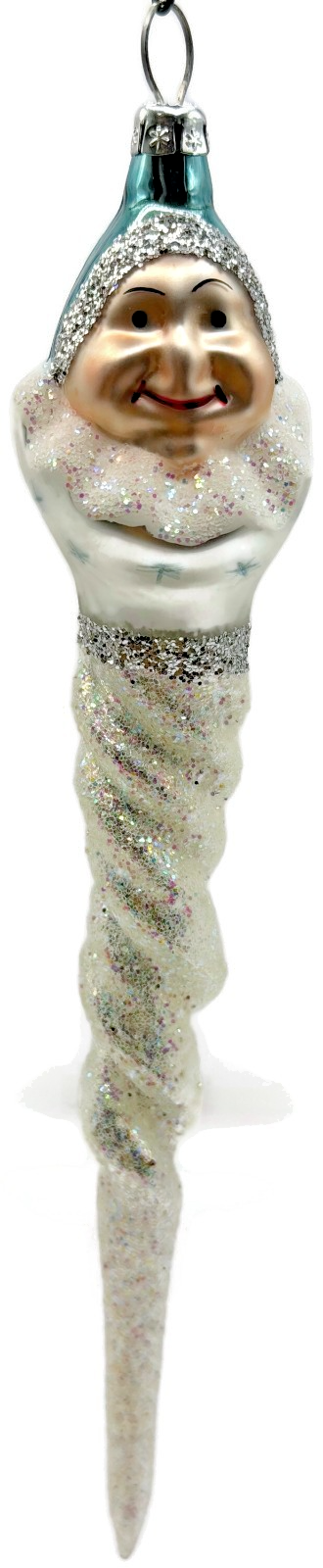 Christopher Radko Jack Frost Twisted Icicle Glass Christmas Ornament 93 333 00