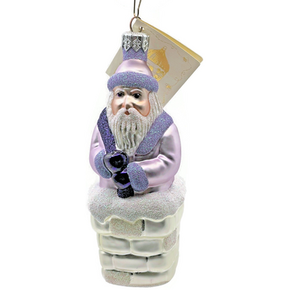 Patricia Breen Here Comes Santa Claus Lavender Chimney Christmas Ornament 96250