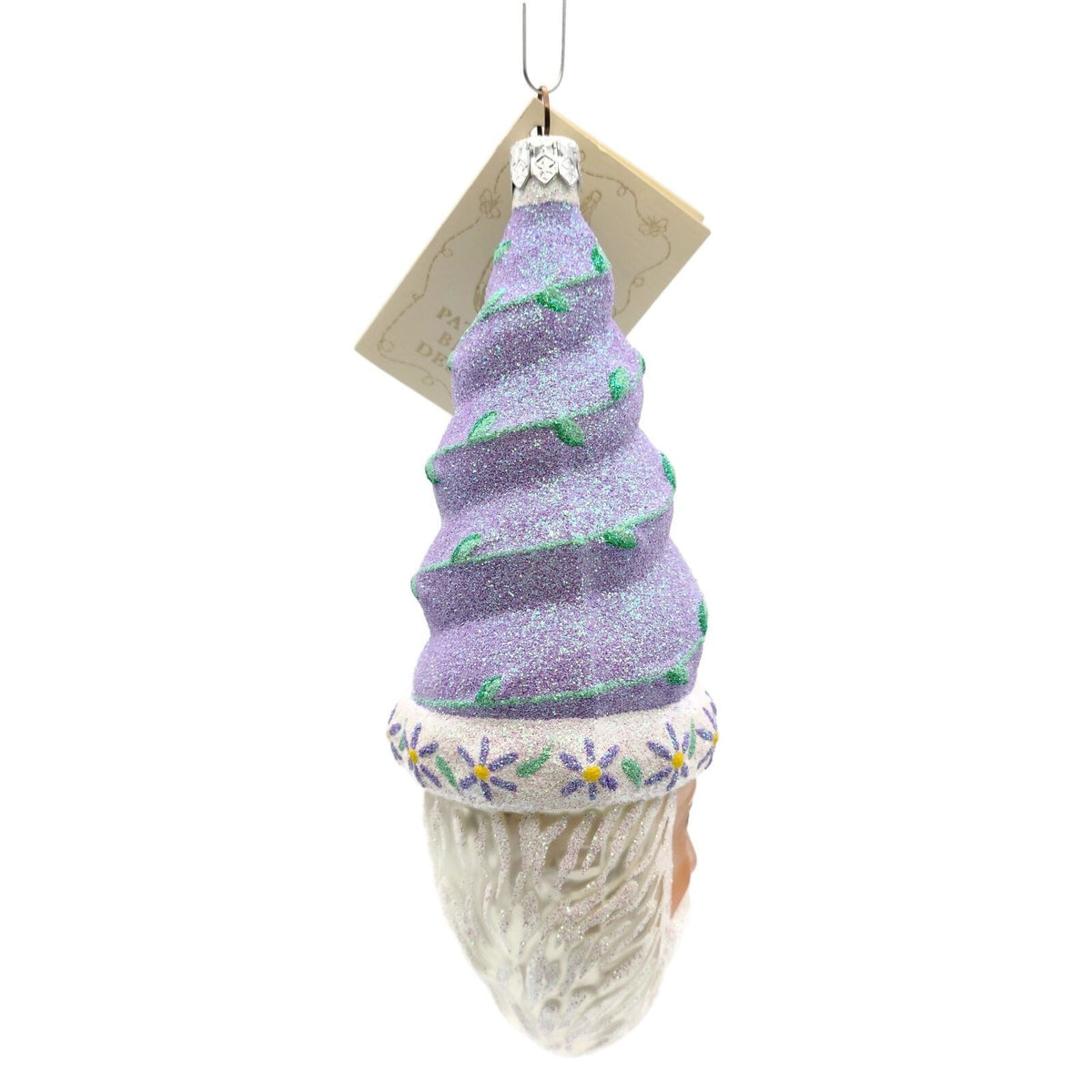 Patricia Breen Goslar Santa Claus Head Lilac Floral Purple Spring Ornament 97173