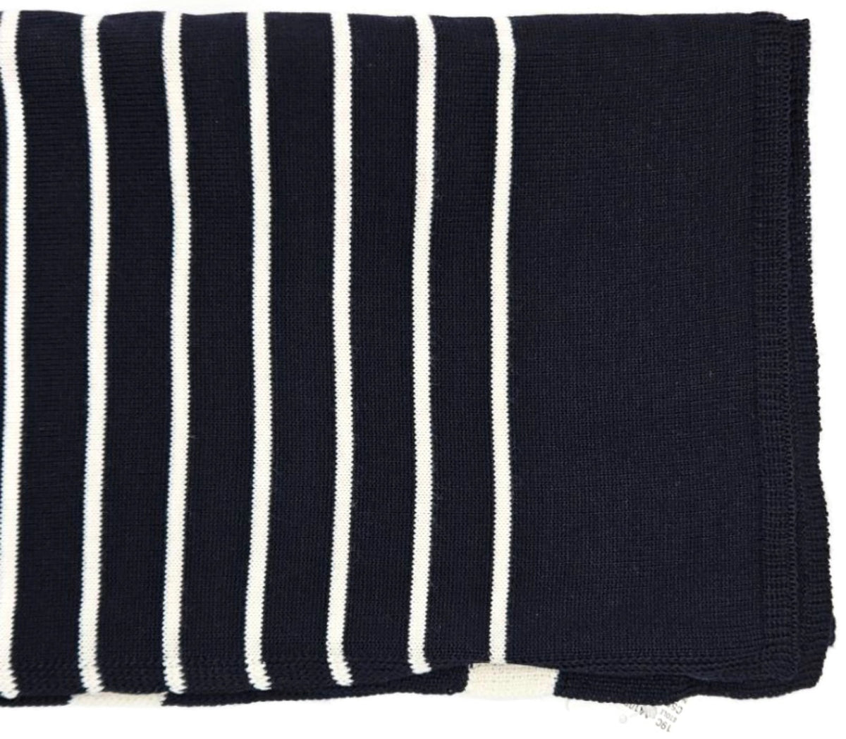 Chanel 19C Cruise Navy Ivory CC Logo Wool Silk Cashmere Scarf AA1058 X124036