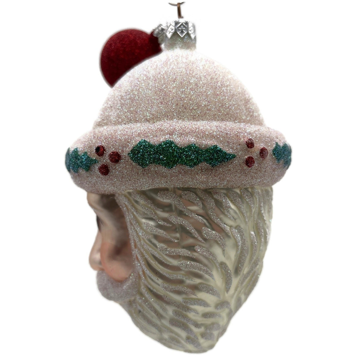 Patricia Breen Thornhill Santa Head Pearl Holly Berry Christmas Ornament 98428